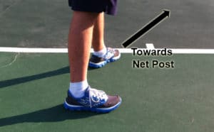 tennis serve position of feet