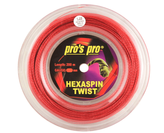 Pros Pro Hexaspin Twist Red 1.25mm – Tennis String