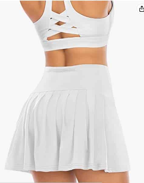 best white pleated tennis skirts
