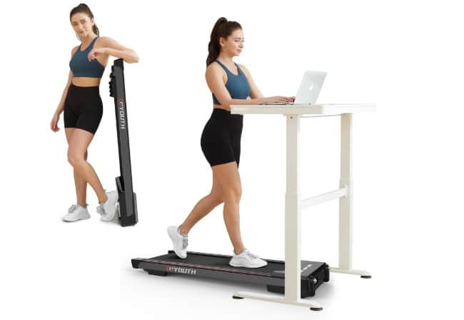 GOYOUTH 2-in-1 Under Desk Treadmill