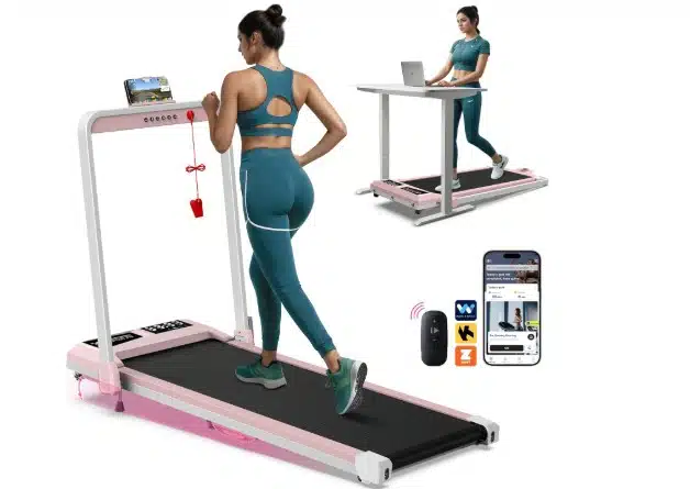 WELLFIT Pink Foldable Treadmill